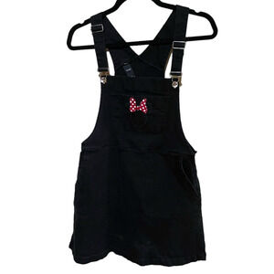 DISNEY MINNIE MOUSE overalls skirt dress black red womens disney 1822 Lg